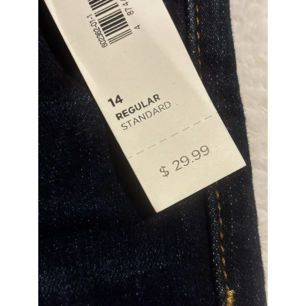 Old‎ Navy Famous Jeans Women's 14 Regular Dark Wash Blue Denim Original Straight